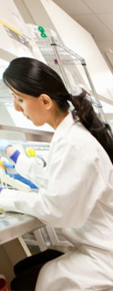 female scientist in new lab