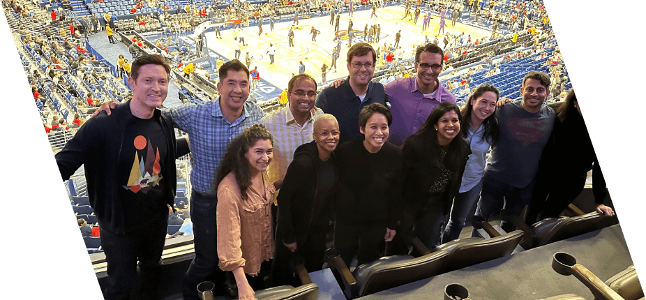 Arcellx teammates at New Orleans Pelicans basketball game