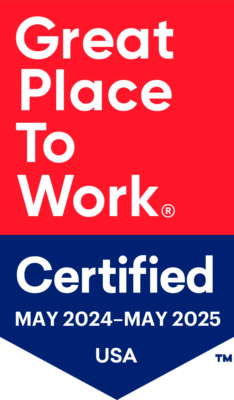 Logo for Certified by Great Place to Work, 2024-2025